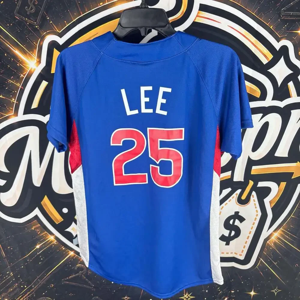 Majestic Chicago Cubs #25 Lee Blue Cool Base MLB Jersey Youth Large